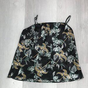 VICTORIAS SECRET BLACK FLORAL CAMISOLE SATIN TANK MEDIUM